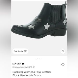 Seven7 size 8 Rockstar Womens Faux Leather Block Heel Ankle Boots